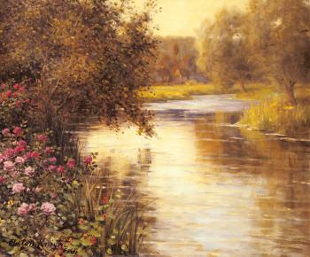Louis Aston Knight : Spring Blossoms along a Meandering River